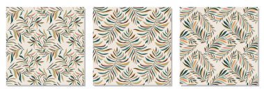 İç tasarım, duvar kâğıdı, minimal arkaplan, vektör illüstrasyonu için ideal nötr renklerde el yapımı, soyut el yazması kompozisyonu ile modaya uygun minimalist, kusursuz botanik desen seti.