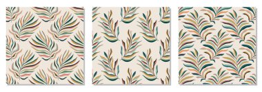 İç tasarım, duvar kâğıdı, minimal arkaplan, vektör illüstrasyonu için ideal nötr renklerde el yapımı, soyut el yazması kompozisyonu ile modaya uygun minimalist, kusursuz botanik desen seti.