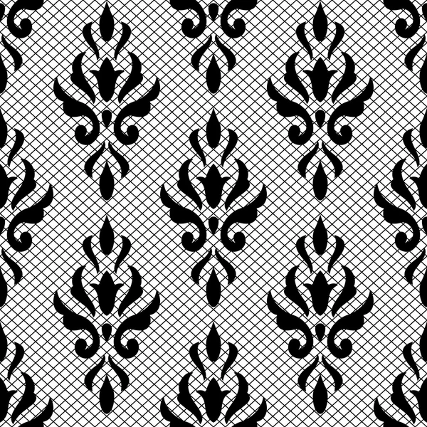 Seamless black lace pattern — Stock Vector