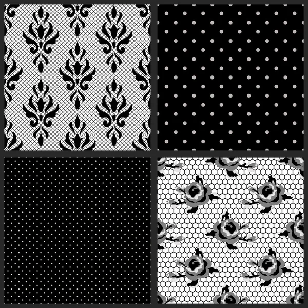 Black halloween patterns set — Stock Vector