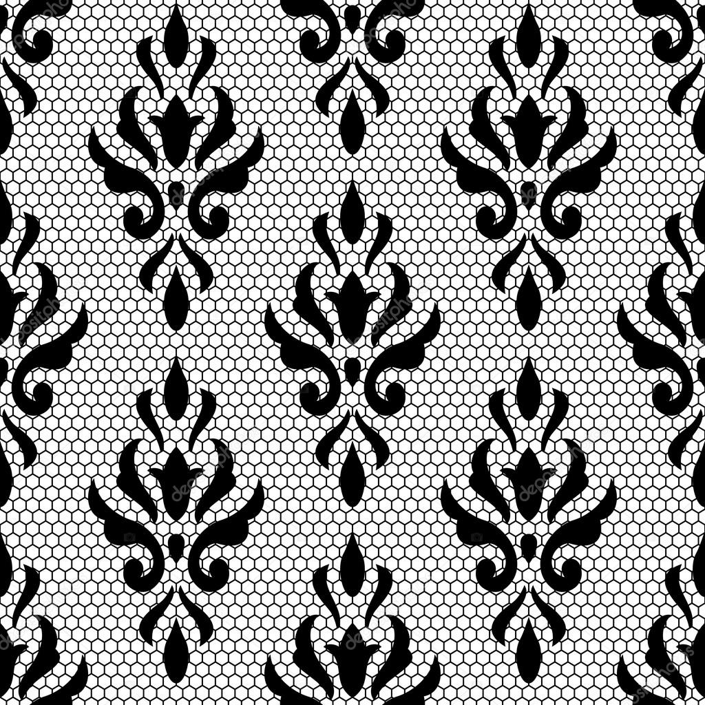 seamless black lace pattern