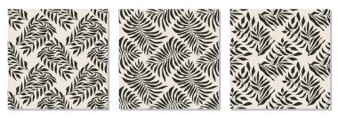 İç tasarım, duvar kâğıdı, minimal arkaplan, vektör illüstrasyonu için ideal nötr renklerde el yapımı, soyut el yazması kompozisyonu ile modaya uygun minimalist, kusursuz botanik desen seti.