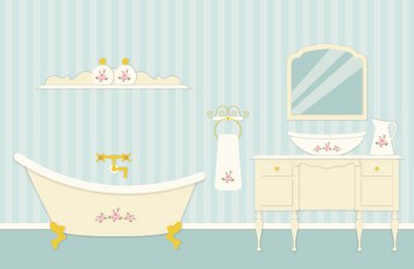 Cute vintage bathroom interior