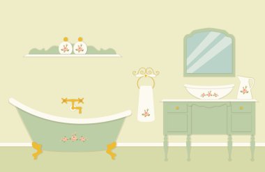 Cute vintage bathroom interior