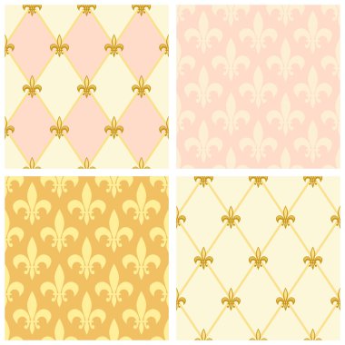 Set of luxury seamless patterns clipart