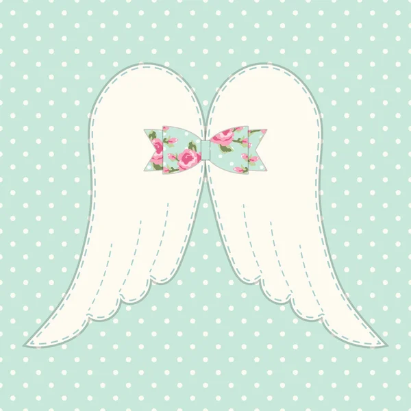 Vintage patchwork of angel wings — Stock vektor