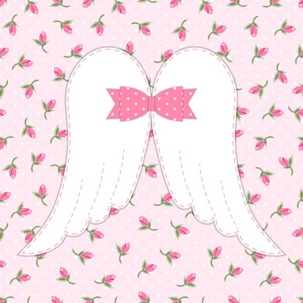 Vintage patchwork of angel wings — Stok Vektör