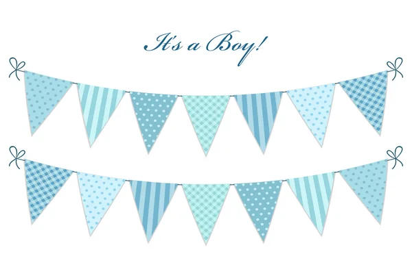 Flags for boy's baby shower — Stockvector