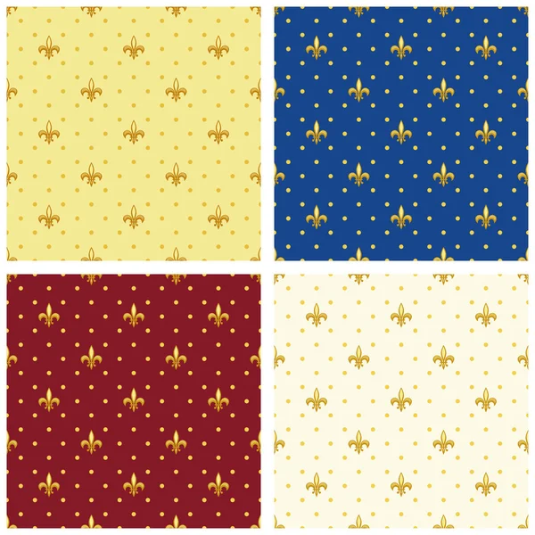 Set of luxury seamless patterns — Stock Vector