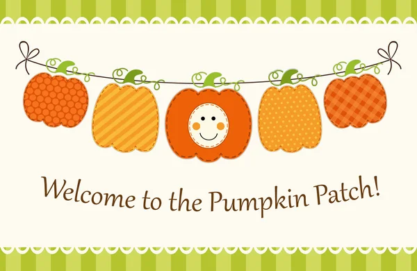 Cute garland with different pumpkins — Wektor stockowy