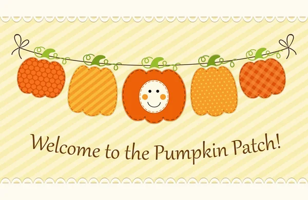 Cute garland with different pumpkins — 图库矢量图片