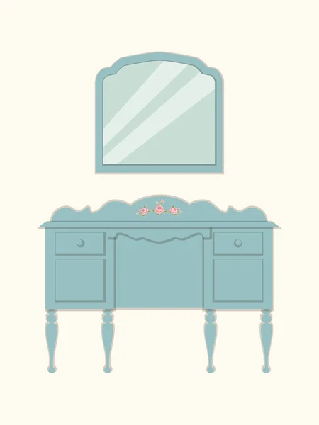 Вінтажні меблі з дзеркалом — стоковий вектор