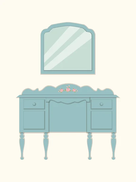 Vintage furniture with mirror — Stock vektor