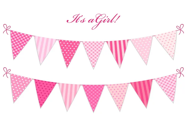 Flags for girl's baby shower — Stockvector