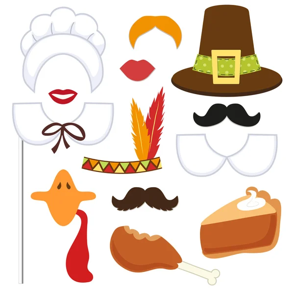 Schattig Thanksgiving instellen — Stockvector