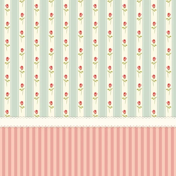 Papel de parede vintage com rosas chiques gasto — Vetor de Stock