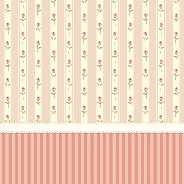 Papel de parede vintage com rosas chiques gasto —  Vetores de Stock