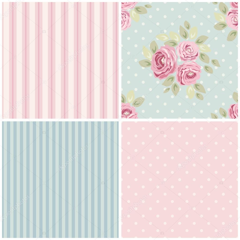 Set of seamless vintage patterns