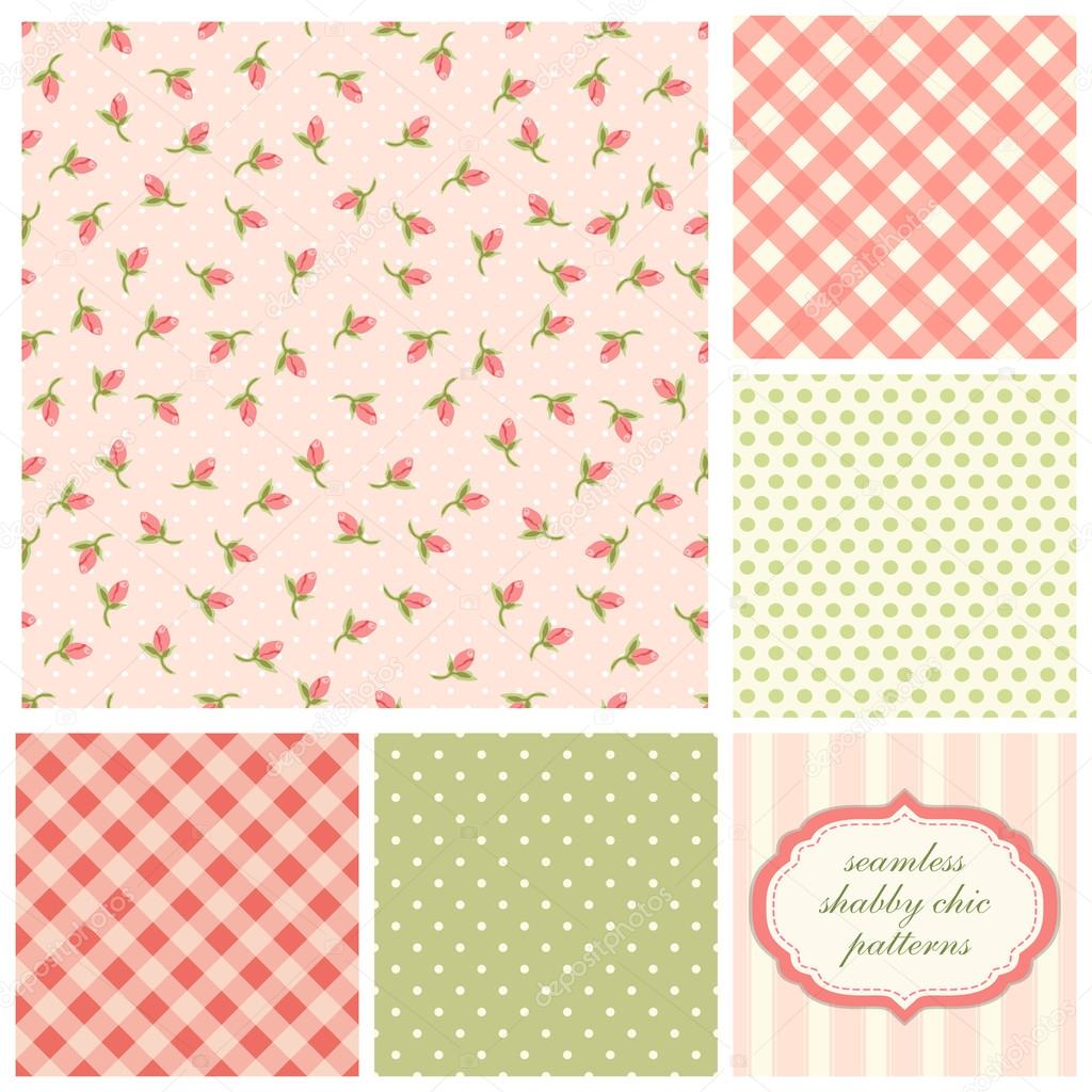 Set of seamless vintage patterns