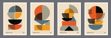 Minimum 20 'lik geometrik tasarım posteri, ilkel şekilli vektör şablonu, modern hipster tarzı.