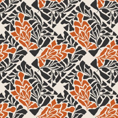 İç tasarım, duvar kâğıdı, minimal arkaplan, vektör illüstrasyonu için ideal nötr renklerde soyut el yazması kompozisyonu ile son derece minimalist, kusursuz botanik desen