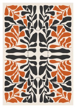 Modern kolaj tarzında soyut sanat botanik kompozisyonu olan minimalist poster, duvar sanatı dekorasyonu, kartpostal, kapak tasarımı için kullanılabilir