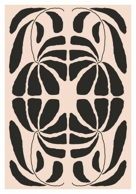 Modern kolaj tarzında soyut botanik kompozisyonu olan minimalist poster, duvar sanatı dekorasyonu, kartpostal, kapak tasarımı için kullanılabilir