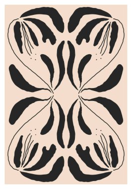 Modern kolaj tarzında soyut botanik kompozisyonu olan minimalist poster, duvar sanatı dekorasyonu, kartpostal, kapak tasarımı için kullanılabilir