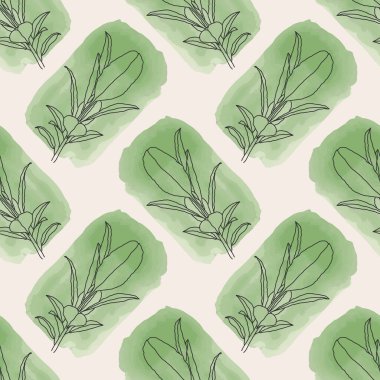 İç tasarım, duvar kâğıdı, minimal arkaplan, vektör illüstrasyonu için ideal nötr renklerle çizilmiş soyut yaratıcı çizgili el yazısıyla modaya uygun minimalist kusursuz botanik desen.