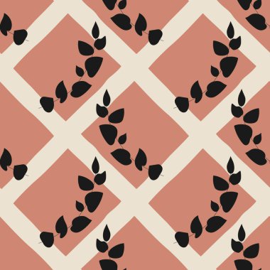 İç tasarım, duvar kâğıdı, minimal arkaplan, vektör illüstrasyonu için ideal nötr renklerle çizilmiş soyut yaratıcı el yazısıyla son derece minimalist botanik desen.