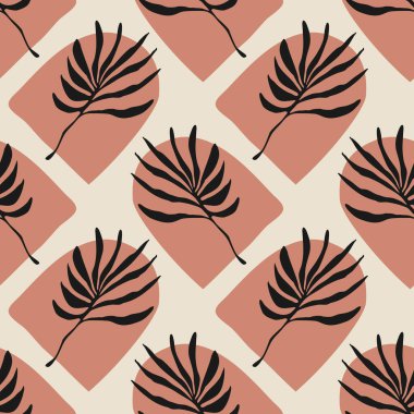 İç tasarım, duvar kâğıdı, minimal arkaplan, vektör illüstrasyonu için ideal nötr renklerle çizilmiş soyut yaratıcı çizgili el yazısıyla modaya uygun minimalist kusursuz botanik desen.