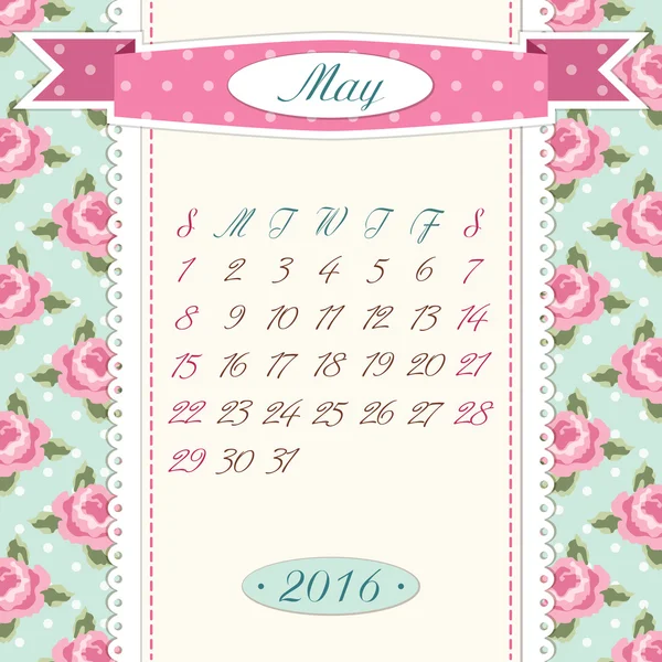 Calendrier Mai page — Image vectorielle