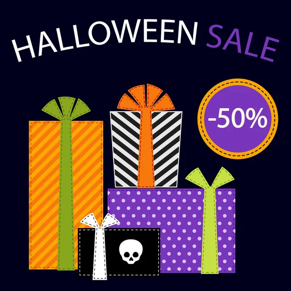 Banner de venta de Halloween — Vector de stock