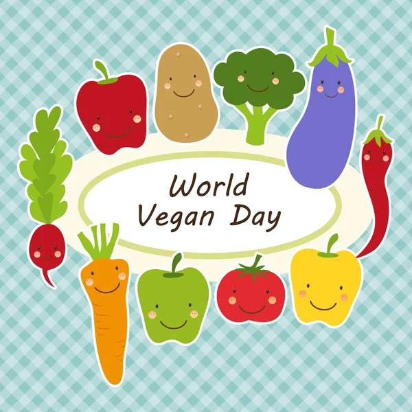 Carte Journée mondiale végétalienne — Image vectorielle