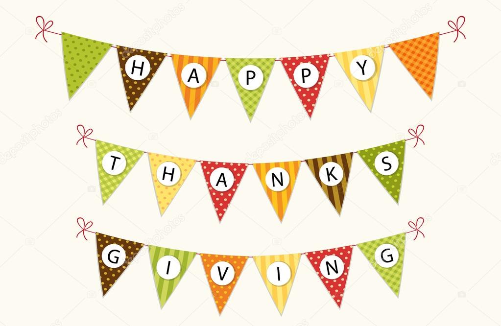 Thanksgiving bunting flags with letters