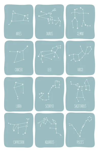 Schematische sterrenbeelden — Stockvector