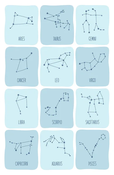 Signes schématiques du zodiaque — Image vectorielle