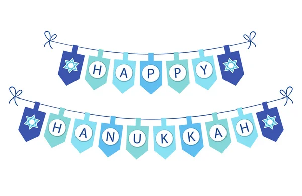 Hanukkah bunting flags — Stock Vector