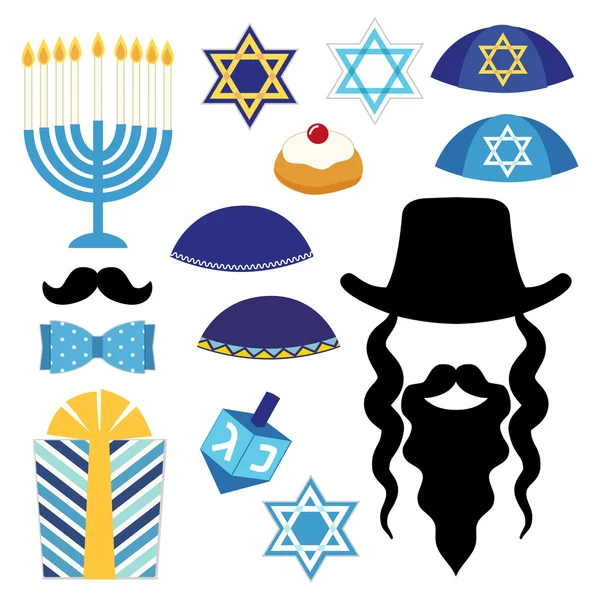 Feliz Hanukkah artículos — Vector de stock
