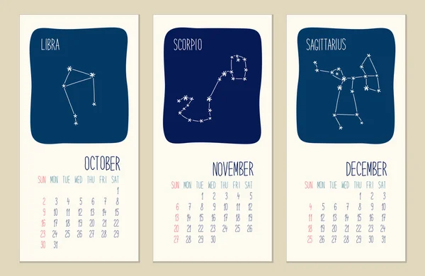 Lindas páginas de calendario 2016 — Vector de stock