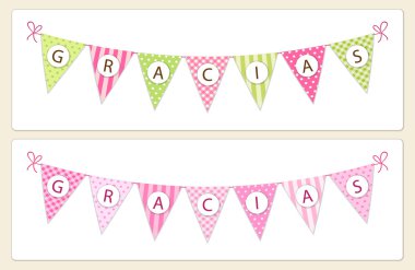 vintage festive bunting with Gracias text clipart