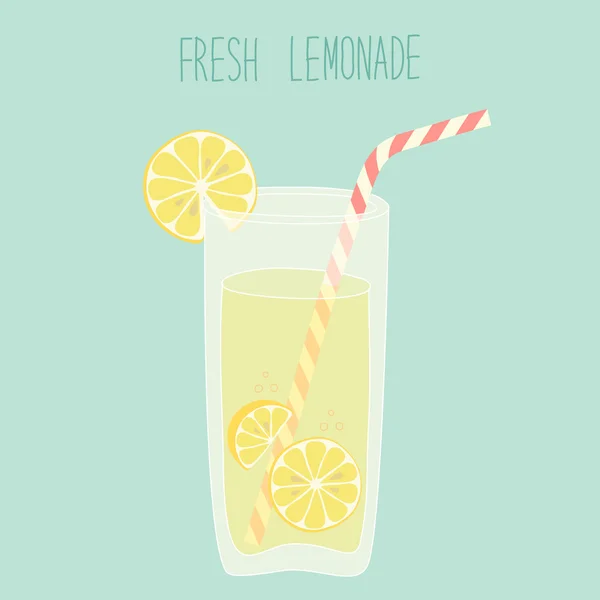 卡与新鲜的柠檬汁 — 图库矢量图片