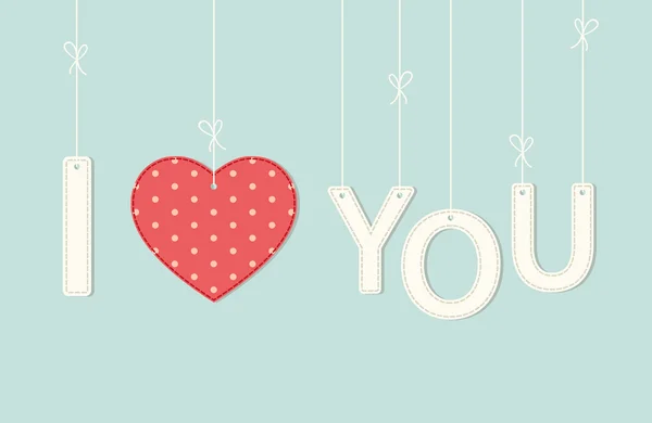 Sevgililer günü kartı ile mektup ve kalp — Stok Vektör