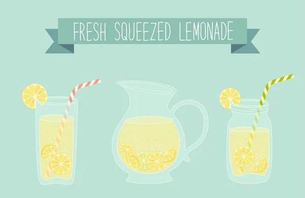 Card with Fresh Lemonade — Stock Vector