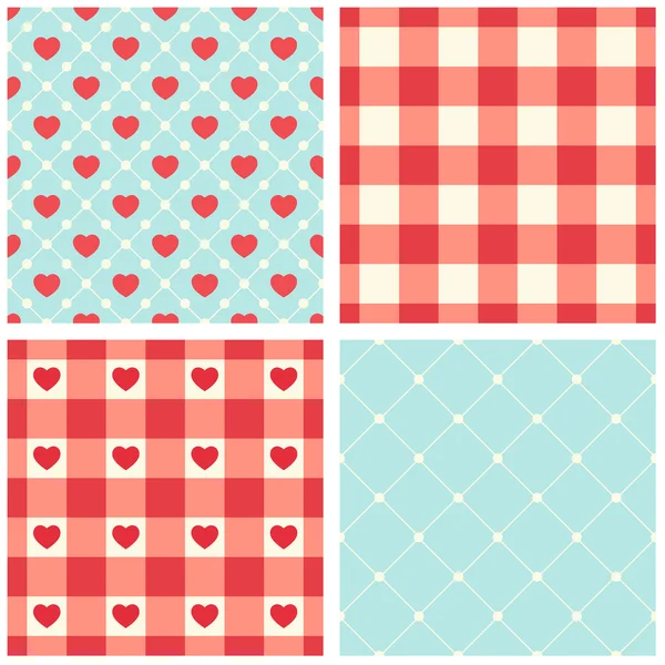 Set of seamless patterns with hearts — Wektor stockowy