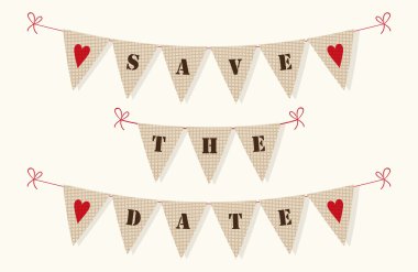 Şirin vintage kiraz kuşu bayrakları