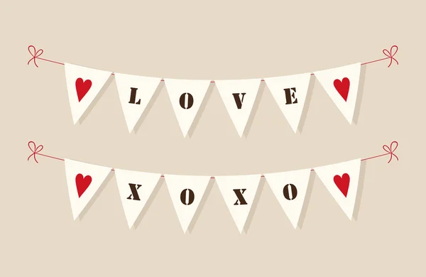 Cute vintage bunting flags — Stock Vector