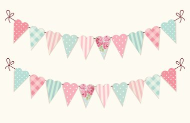 kalp kiraz kuşu bayrakları şeklinde