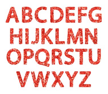 Vintage kırmızı parlak harfler