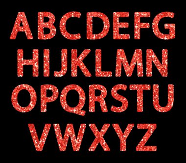 Vintage kırmızı parlak harfler